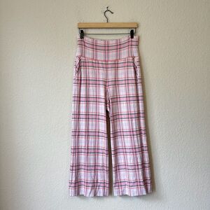 CABI Playdate Crop Pants in Pink Plaid #6269